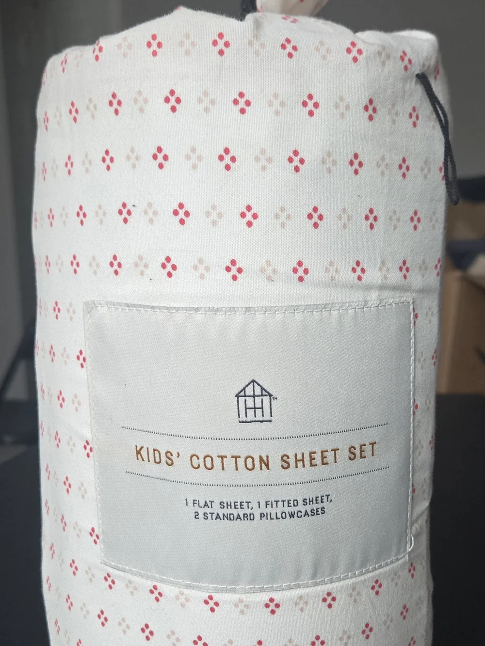 Hearth & Hand White Cotton Sheet Set with Pink Dot Accents Twin/Twin XL